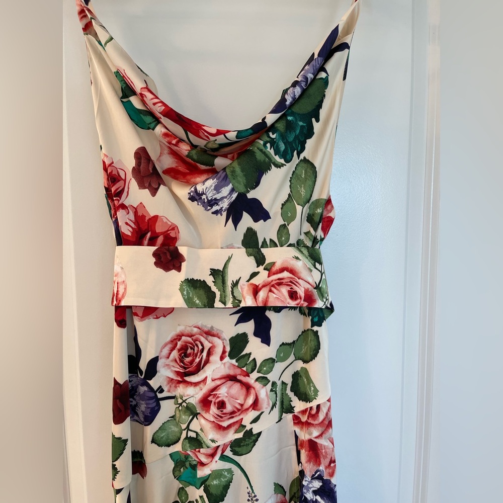 NEW Bronx and Banco Leo Maxi Dress in multi , Floral Cowl Neck Spaghetti Strap - Picture 6 of 11
